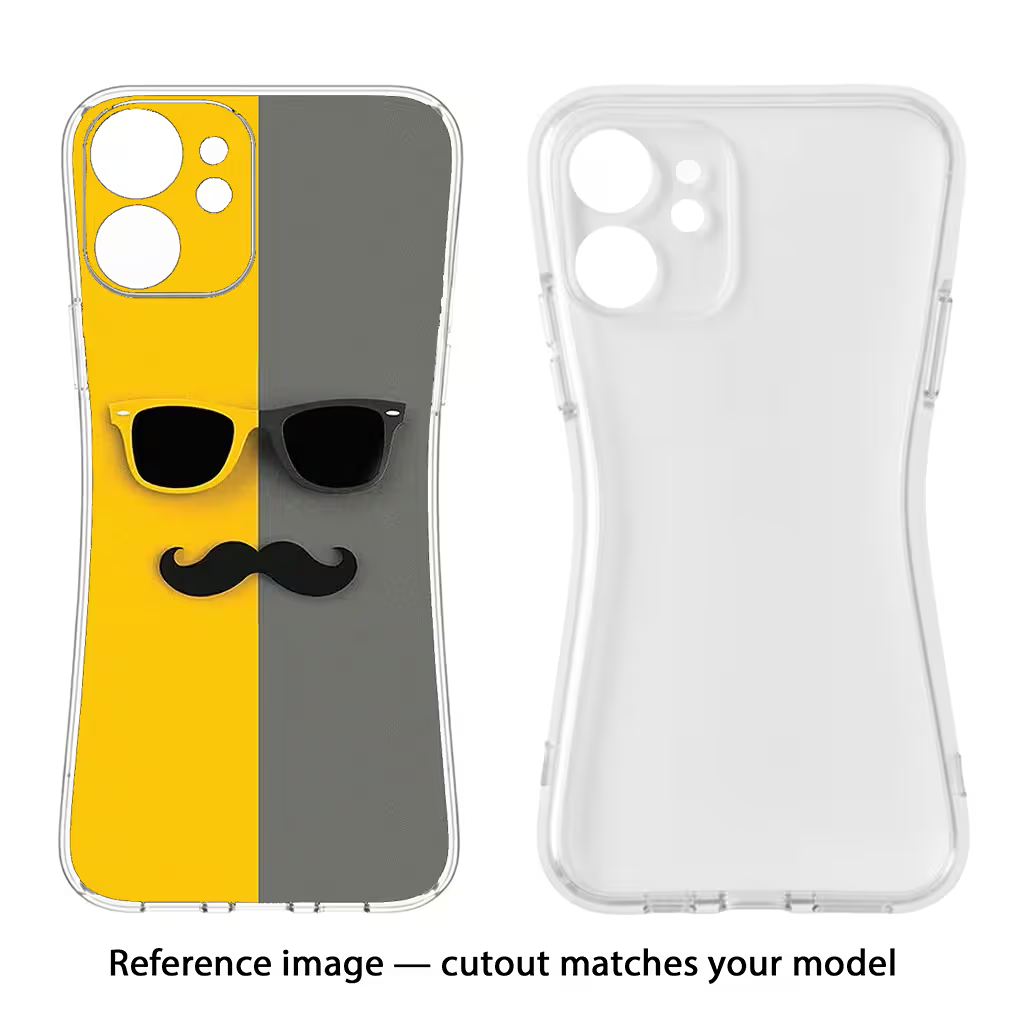Sunglasses with Mustache Realme 3 Soft Case Back Cover by Casekaro