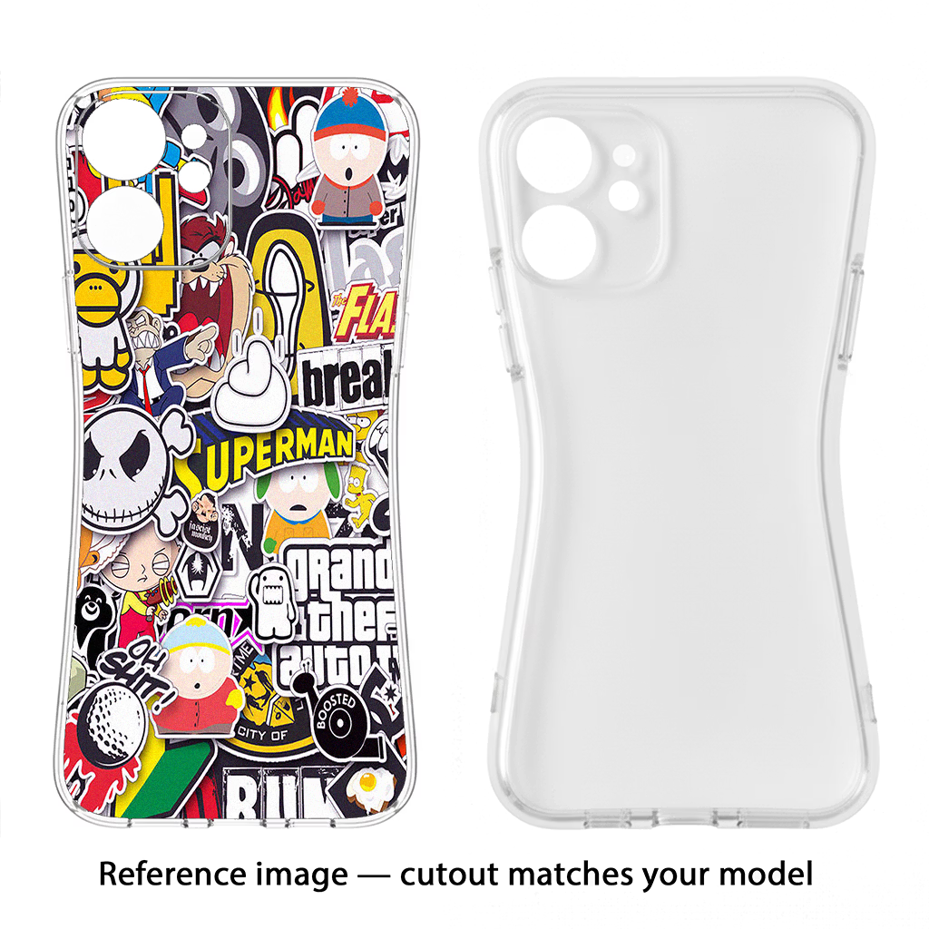 Sticker Bomb iPhone 12 Pro Max Back Cover - Sticker Bomb iPhone 12 Pro Max Soft Case Back Cover by Casekaro Sticker Bomb iPhone 12 Pro Max Soft Case Back Cover by Casekaro