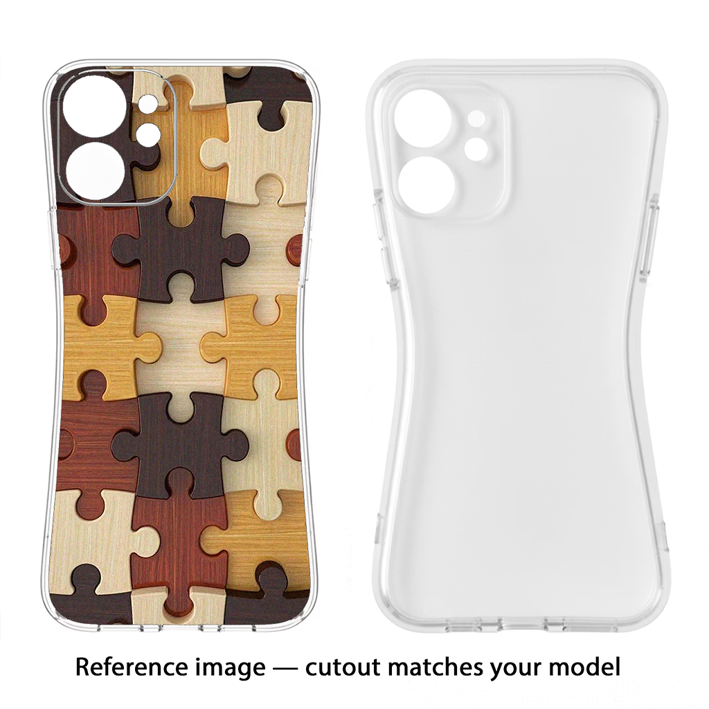 Wooden Puzzle iPhone 15 Pro Back Cover - Wooden Puzzle iPhone 15 Pro Soft Case Back Cover by Casekaro Wooden Puzzle iPhone 15 Pro Soft Case Back Cover by Casekaro