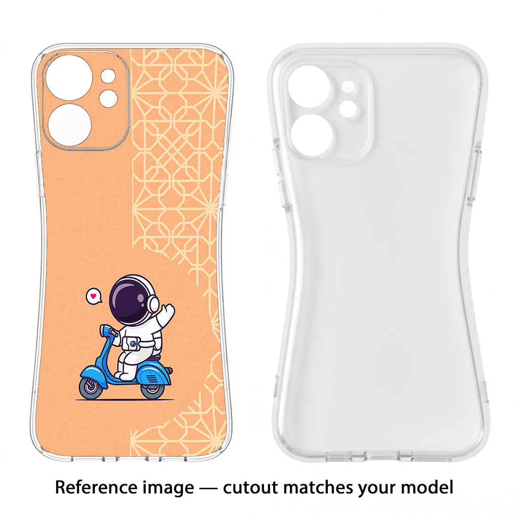 Cute Astronaut Riding iPhone 14 Plus Back Cover - Cute Astronaut Riding iPhone 14 Plus Soft Case Back Cover by Casekaro Cute Astronaut Riding iPhone 14 Plus Soft Case Back Cover by Casekaro