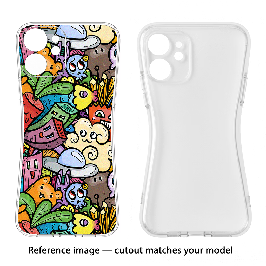 Veggie Doodle iPhone 13 Pro Back Cover - Veggie Doodle iPhone 13 Pro Soft Case Back Cover by Casekaro Veggie Doodle iPhone 13 Pro Soft Case Back Cover by Casekaro