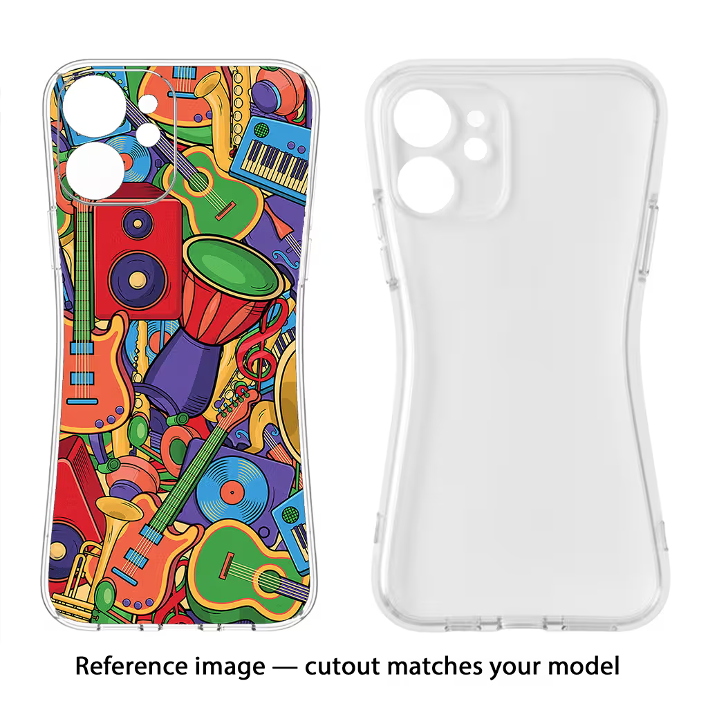 Music Instrument Doodle Realme C31 Back Cover - Music Instrument Doodle Realme C31 Soft Case Back Cover by Casekaro Music Instrument Doodle Realme C31 Soft Case Back Cover by Casekaro