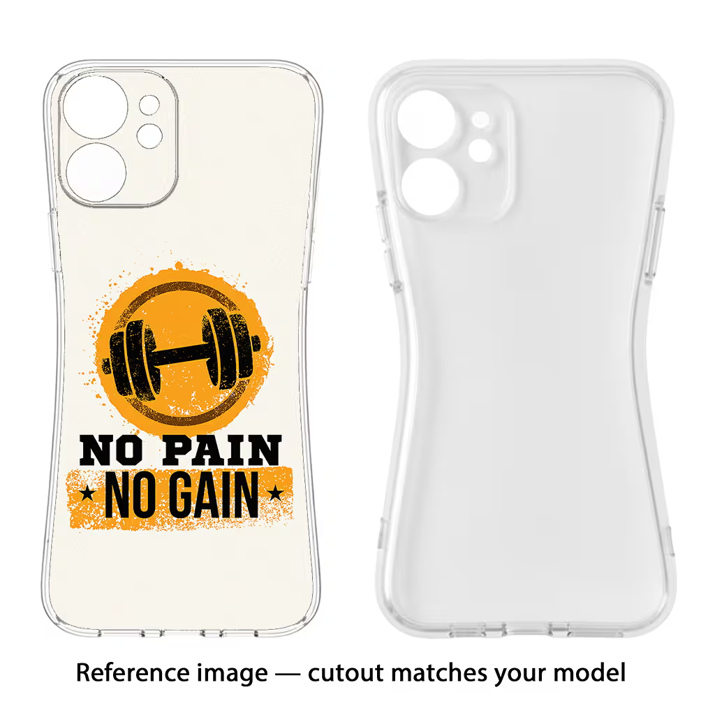 No Pain No Gain Oppo Reno8 Back Cover - No Pain No Gain Oppo Reno8 Soft Case Back Cover by Casekaro No Pain No Gain Oppo Reno8 Soft Case Back Cover by Casekaro