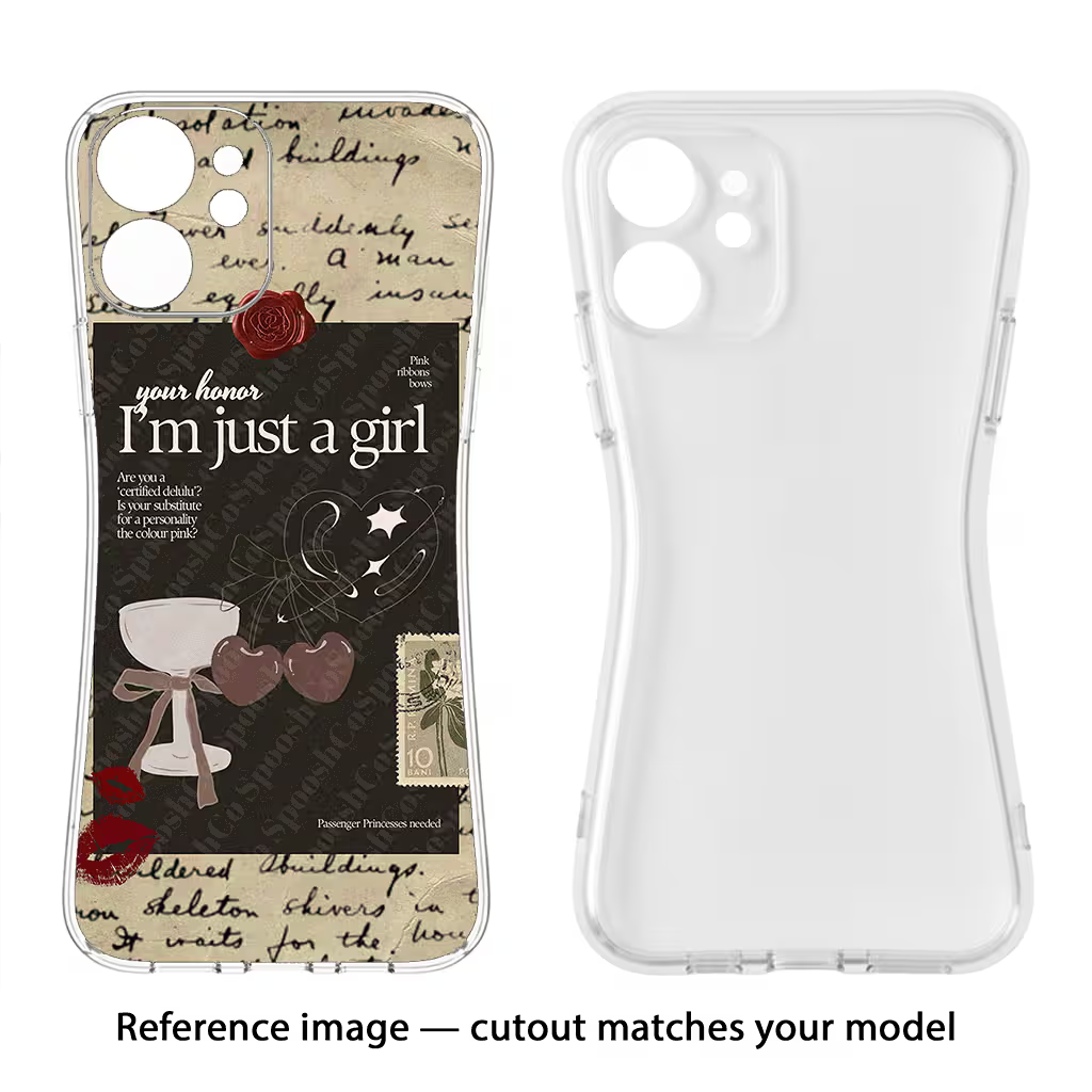 I am just a girl Realme 14 Pro Plus 5G Back Cover - I am just a girl Realme 14 Pro Plus 5G Soft Case Back Cover by Casekaro I am just a girl Realme 14 Pro Plus 5G Soft Case Back Cover by Casekaro