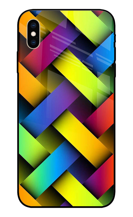Abstract Colorful Stripes iPhone XS Max Glass Cover