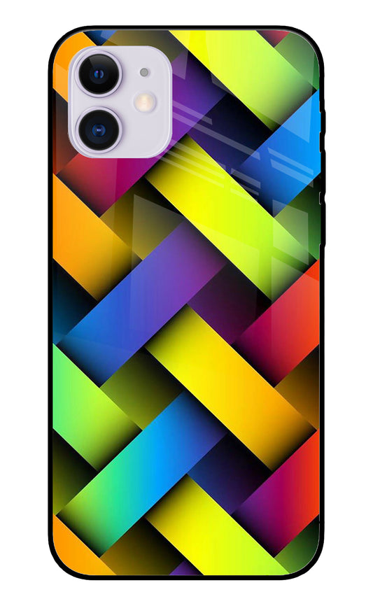 Abstract Colorful Stripes iPhone 11 Glass Cover