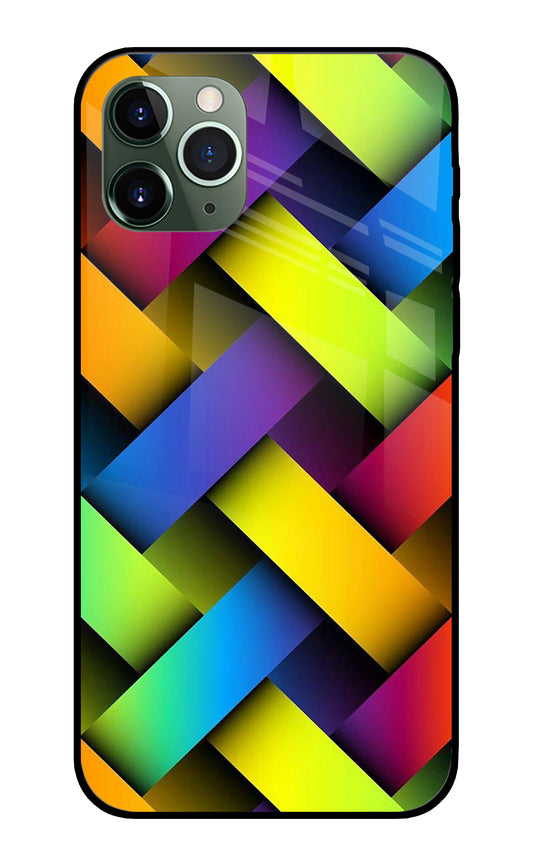 Abstract Colorful Stripes iPhone 11 Pro Glass Cover