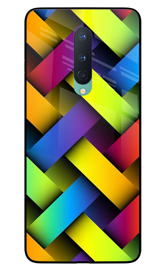 Abstract Colorful Stripes Oneplus 8 Glass Cover