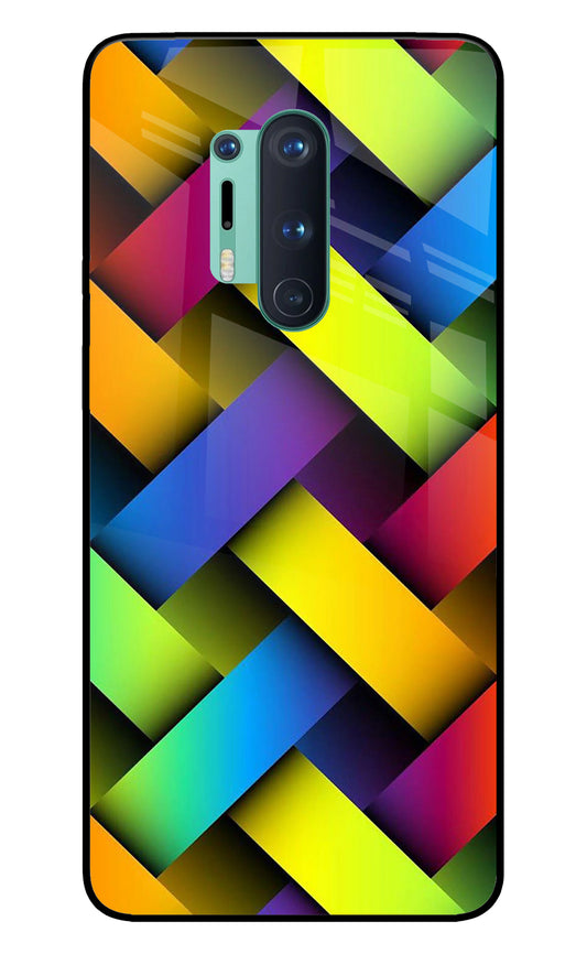 Abstract Colorful Stripes Oneplus 8 Pro Glass Cover