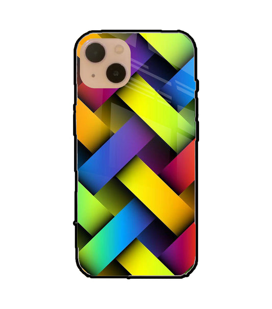 Abstract Colorful Stripes iPhone 13 Glass Cover