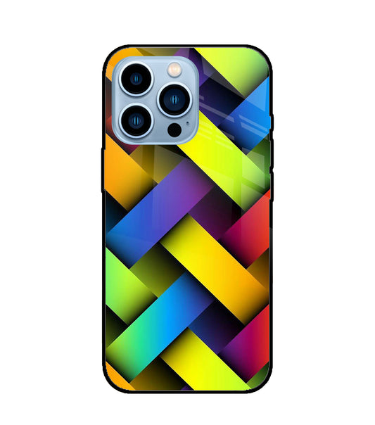 Abstract Colorful Stripes iPhone 13 Pro Max Glass Cover