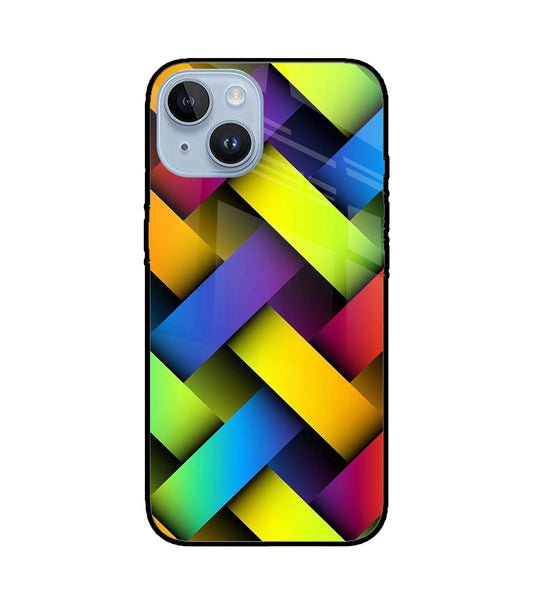 Abstract Colorful Stripes iPhone 14 Glass Cover