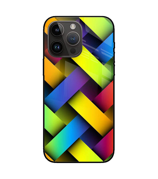 Abstract Colorful Stripes iPhone 14 Pro Max Glass Cover