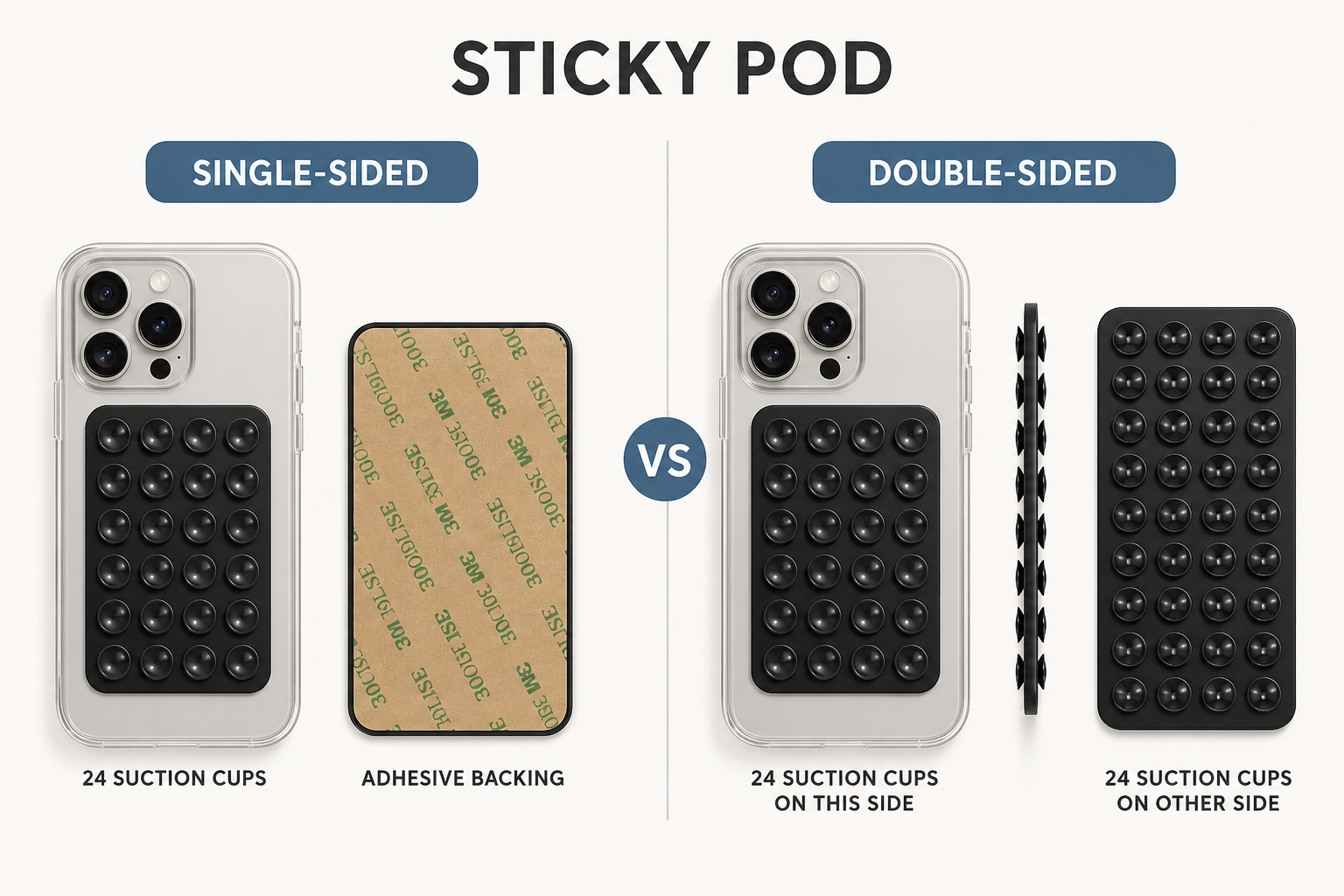 Single-Sided vs Double-Sided Sticky Phone Holder: Which CaseKaro Sticky Pod Is Right for You?