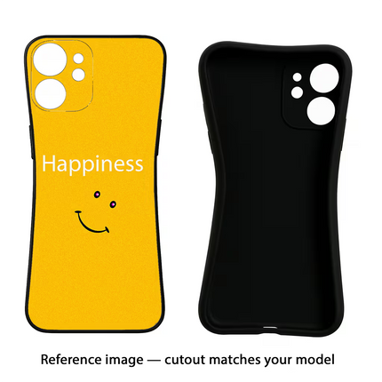 Happiness With Smiley iPhone 16e Black Soft Case Back Cover by Casekaro