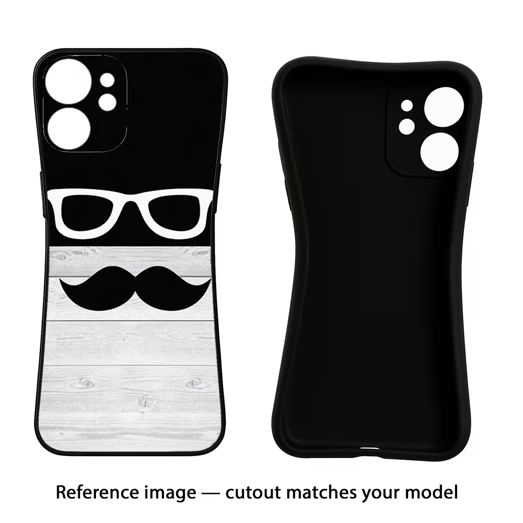 Mustache Redmi Note 12 5G Black Soft Case Back Cover by Casekaro