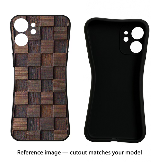 Wooden Cube Design iPhone 14 Pro Black Soft Case Back Cover by Casekaro