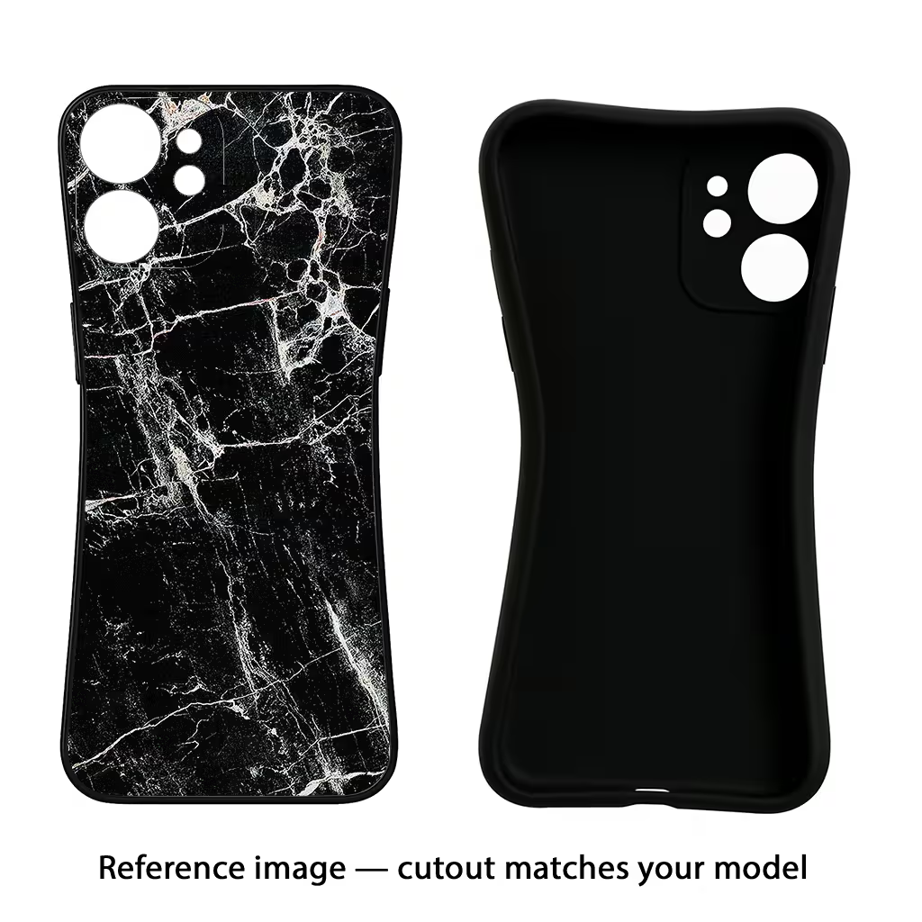 Black Marble Texture Realme X7 Pro Black Soft Case Back Cover by Casekaro