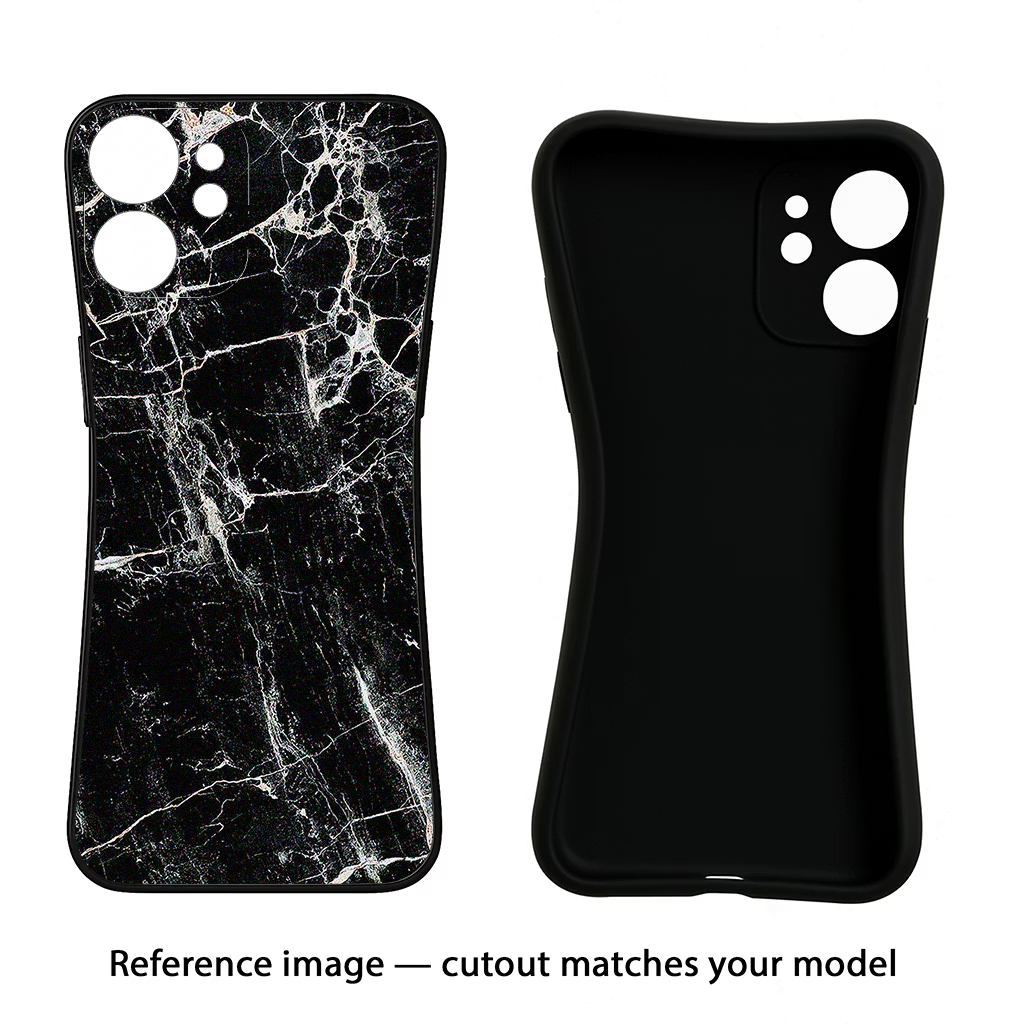 Black Marble Texture iPhone 12 Black Soft Case Back Cover by Casekaro