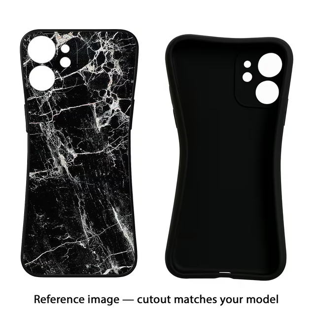 Black Marble Texture Vivo Y16 Black Soft Case Back Cover by Casekaro