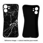 Black Marble Pattern Oneplus 9R Black Soft Case Back Cover by Casekaro