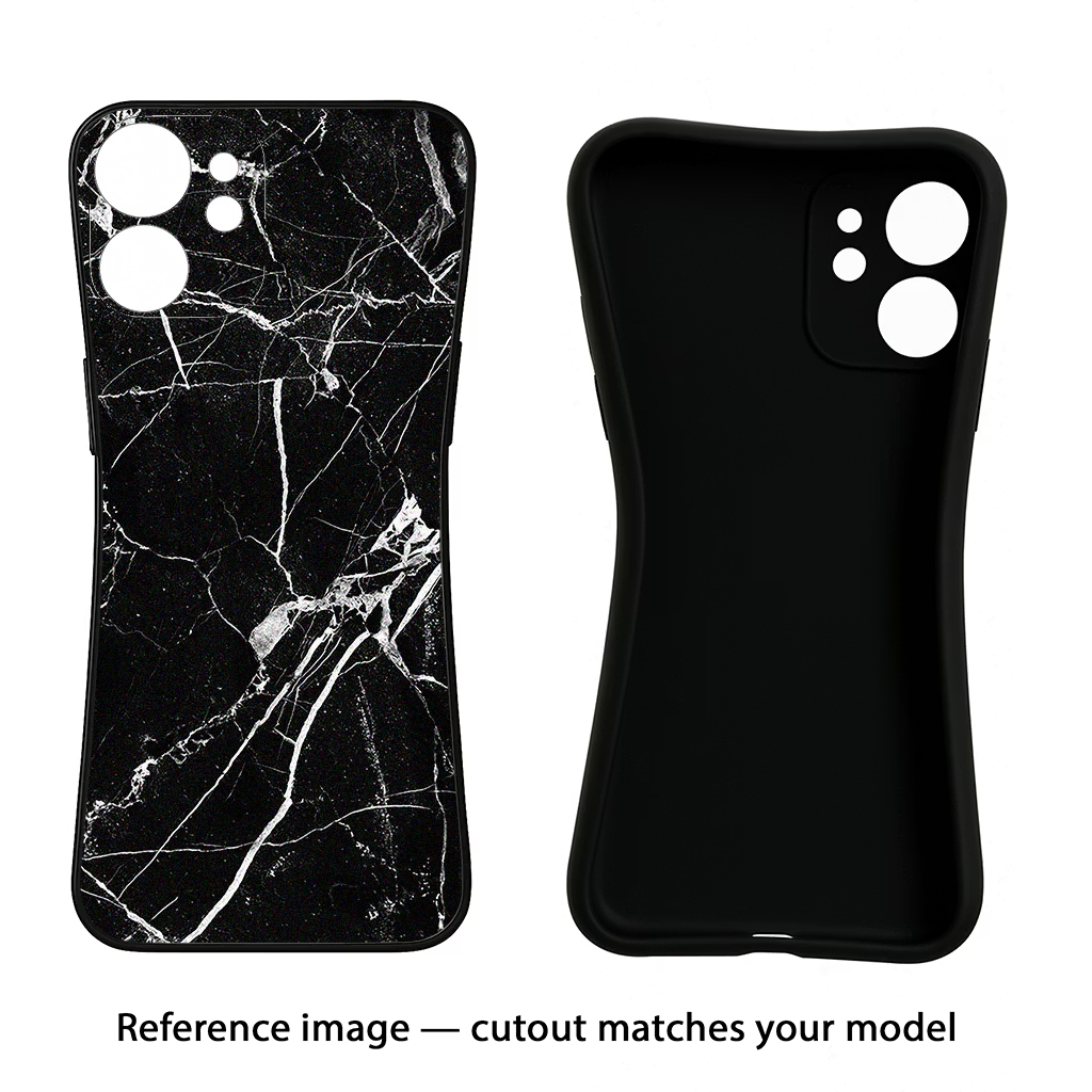 Black Marble Pattern Oppo A5 5G Black Soft Case Back Cover by Casekaro
