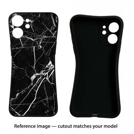 Black Marble Pattern iPhone 11 Black Soft Case Back Cover by Casekaro