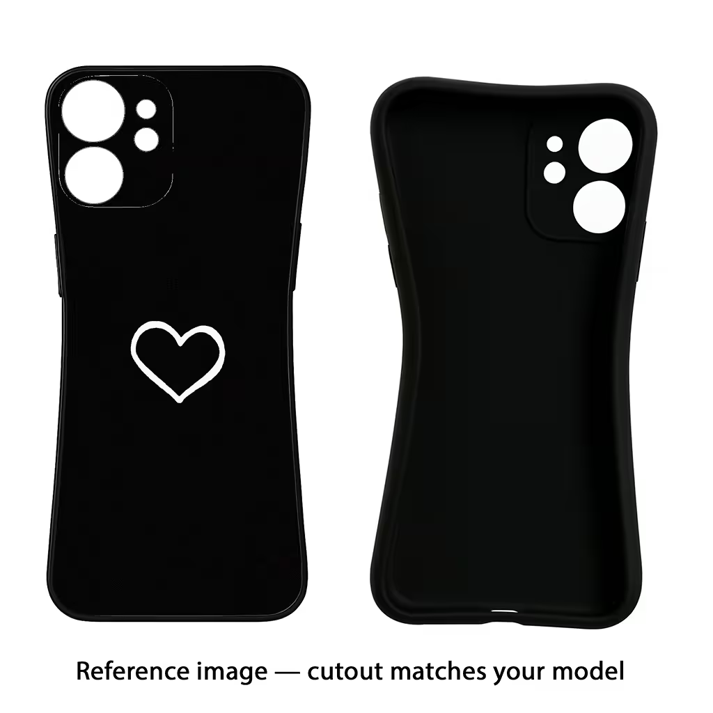 Heart IQOO Z7 Pro 5G Black Soft Case Back Cover by Casekaro