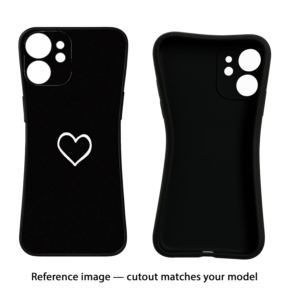 Heart iPhone 15 Black Soft Case Back Cover by Casekaro