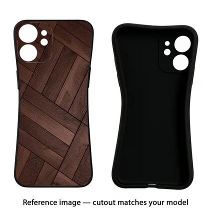 Wooden Texture Design Redmi Note 9 Black Soft Case Back Cover by Casekaro