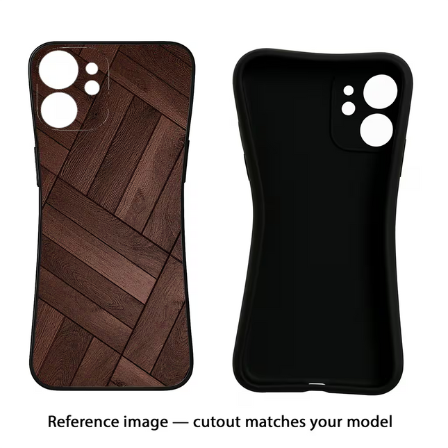 Wooden Texture Design Oppo Reno12 5G Black Soft Case Back Cover by Casekaro