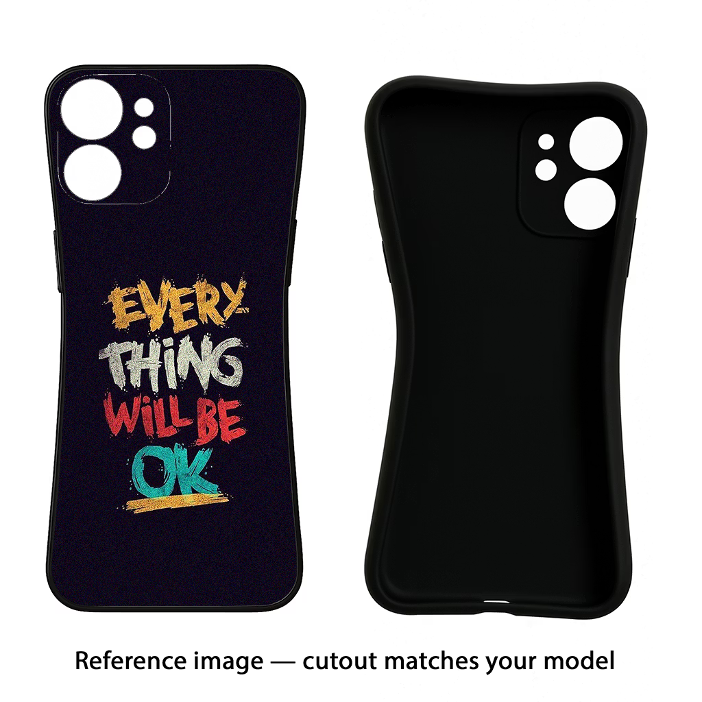 Everything Will Be Ok Samsung S23 Ultra Black Soft Case Back Cover by Casekaro