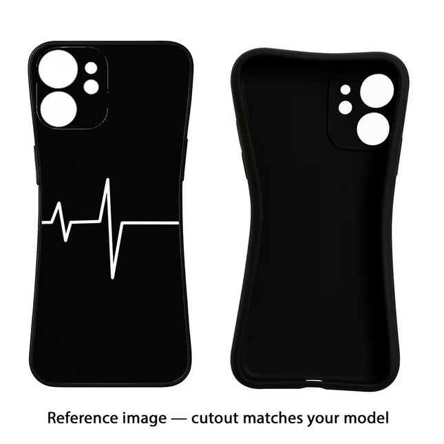 Heart Beats iPhone 16e Black Soft Case Back Cover by Casekaro