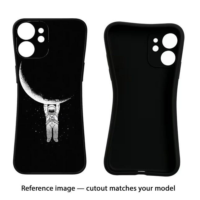 Moon Space Oppo Reno12 5G Black Soft Case Back Cover by Casekaro