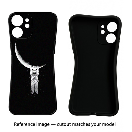 Moon Space iPhone 11 Black Soft Case Back Cover by Casekaro
