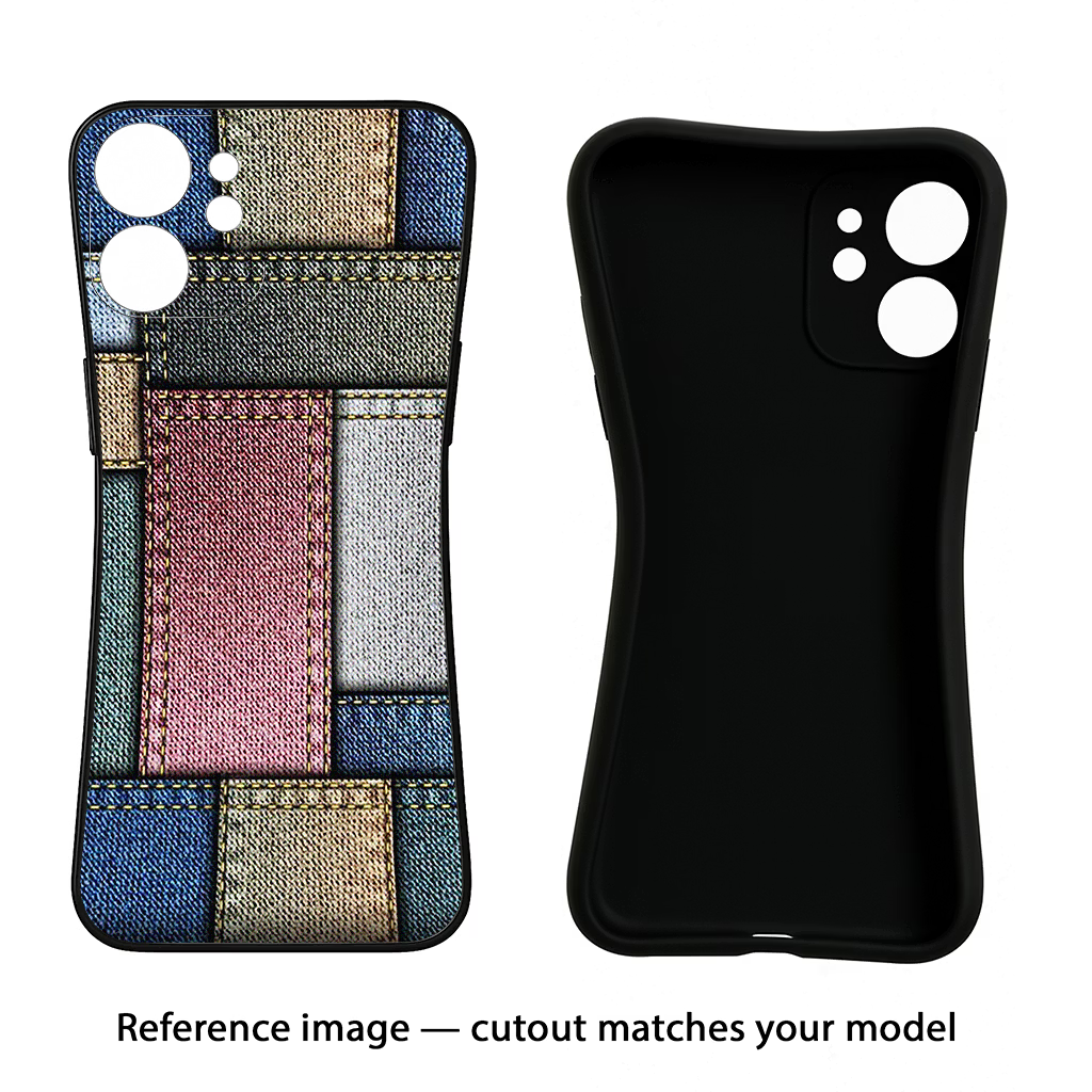 Multicolor Jeans iPhone 15 Plus Black Soft Case Back Cover by Casekaro