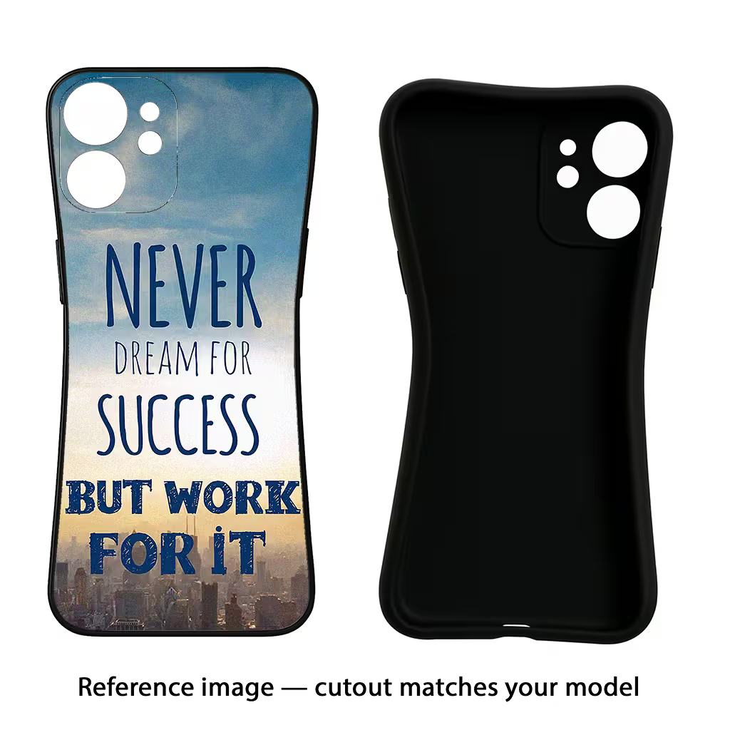 Never Dream For Success But Work For It Oppo Reno8 Black Soft Case Back Cover by Casekaro