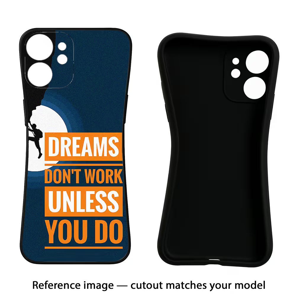 Dreams Don’T Work Unless You Do Samsung M15 5G Black Soft Case Back Cover by Casekaro