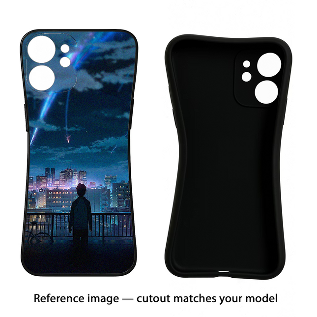 Anime iPhone 12 Black Soft Case Back Cover by Casekaro