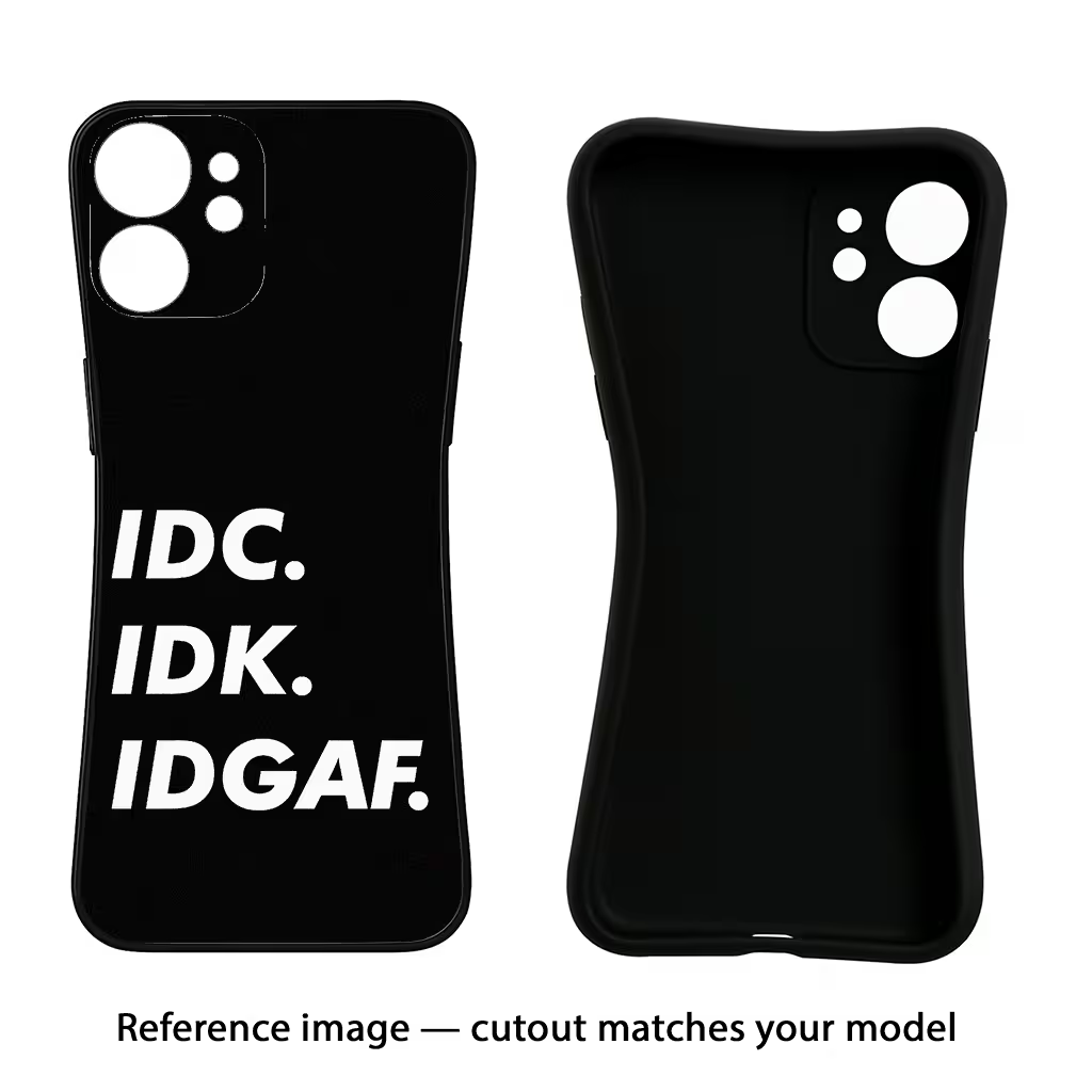 Idc Idk Idgaf Vivo V30 5G Black Soft Case Back Cover by Casekaro