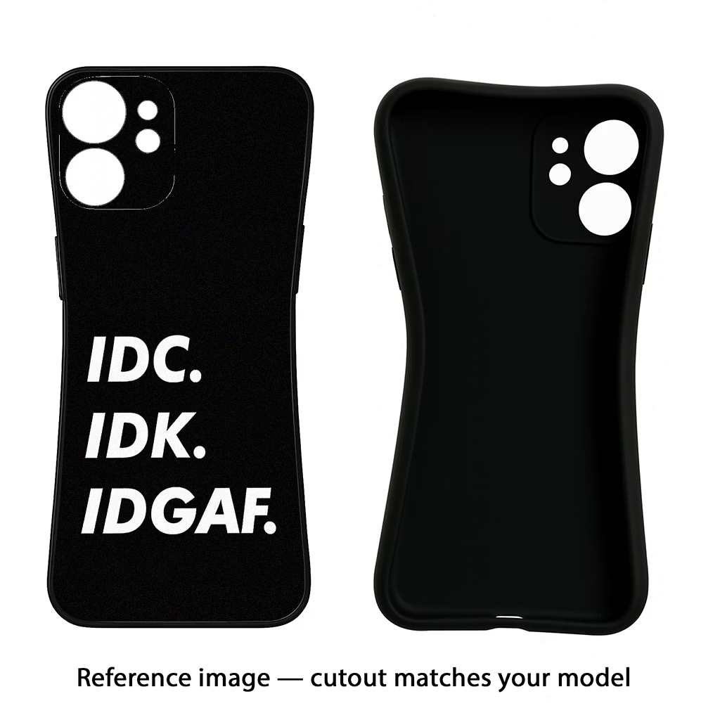 Idc Idk Idgaf iPhone 17 Pro Max Black Soft Case Back Cover by Casekaro