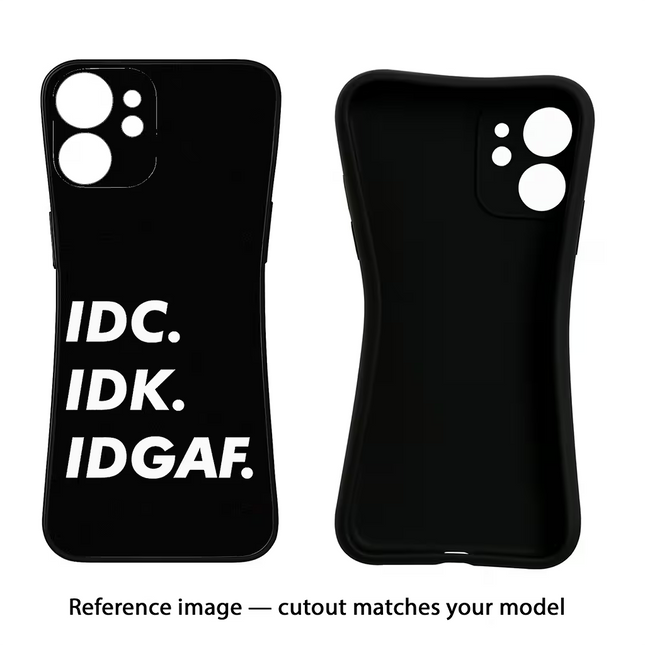 Idc Idk Idgaf Vivo Y16 Black Soft Case Back Cover by Casekaro