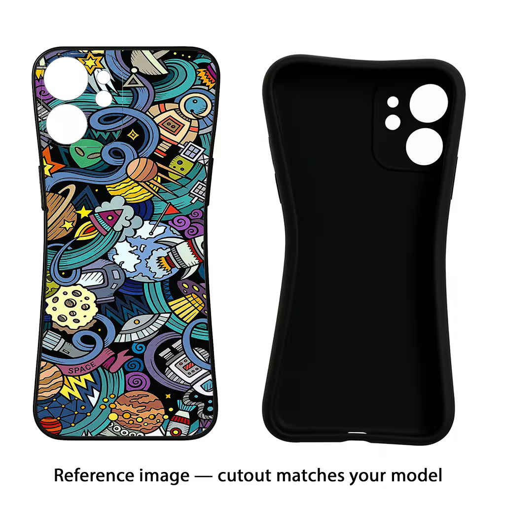 Space Abstract iQOO Z10x 5G Black Soft Case Back Cover by Casekaro