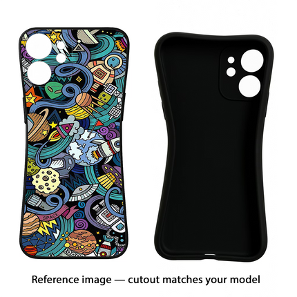 Space Abstract Redmi Note 13 5G Black Soft Case Back Cover by Casekaro
