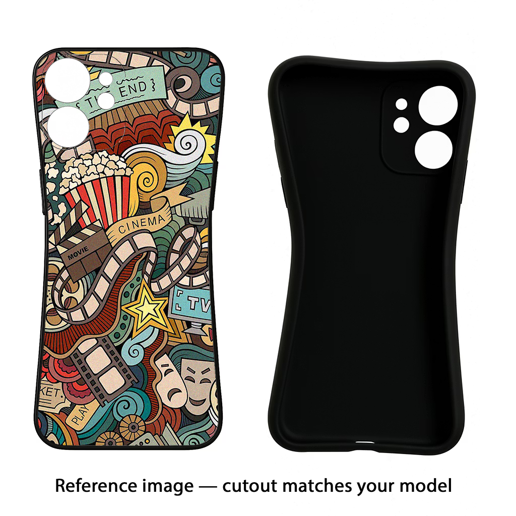 Cinema Abstract Redmi Note 14 5G Black Soft Case Back Cover by Casekaro