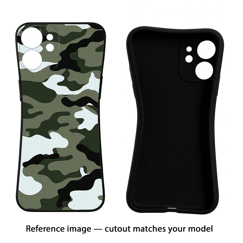 Camouflage iPhone 15 Black Soft Case Back Cover by Casekaro