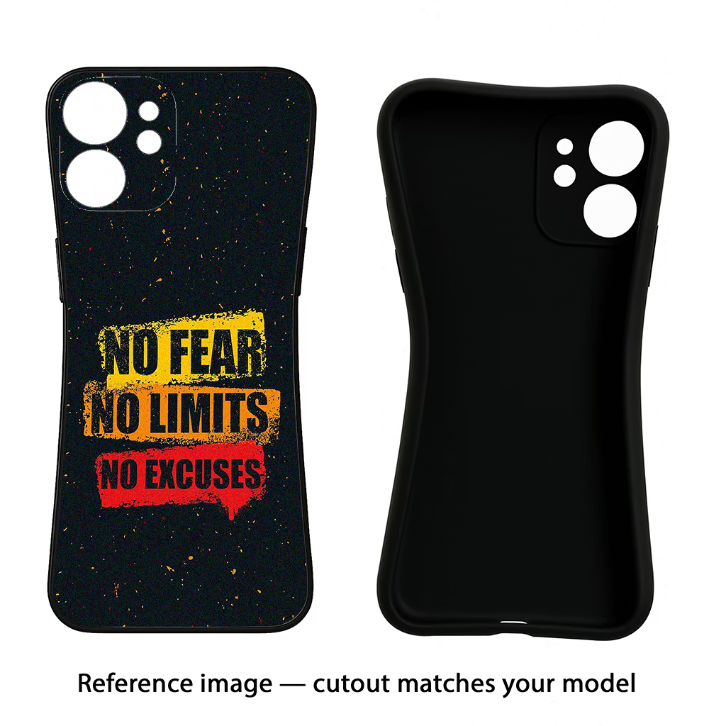No Fear No Limits No Excuse Vivo X200 FE Black Soft Case Back Cover by Casekaro