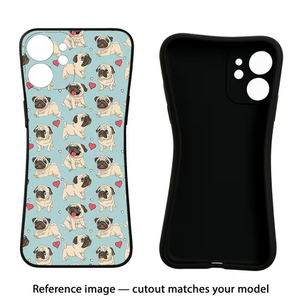 Pug Dog Oppo Reno12 5G Black Soft Case Back Cover by Casekaro