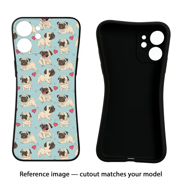 Pug Dog iPhone 16e Black Soft Case Back Cover by Casekaro