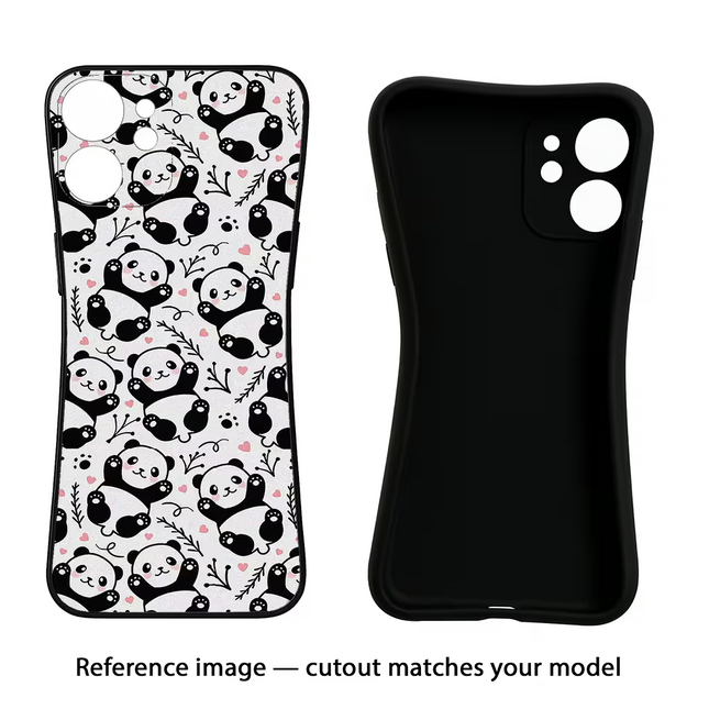 Cute Panda Oppo A18/Oppo A38 Black Soft Case Back Cover by Casekaro